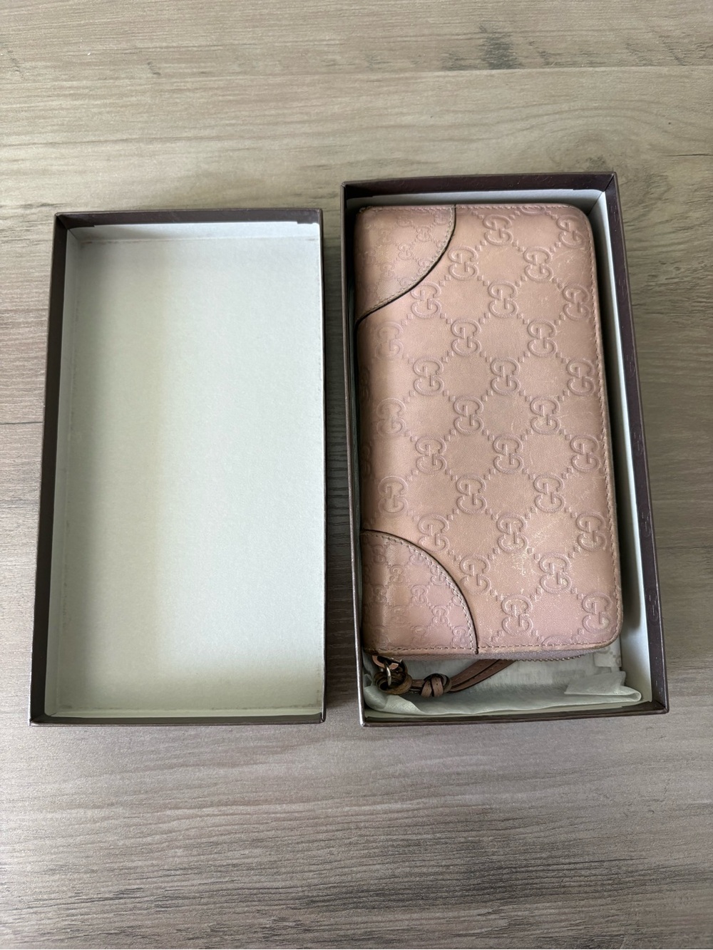 Gucci Guccissima GG Pink Leather Zip Around Continental Wallet w/ Box - Picture 7 of 8